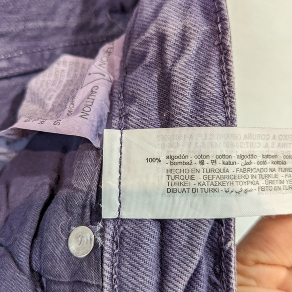 Purple Zara 100% Cotton High Waist Wide Leg Denim Jeans Size 2 - Picture 10 of 10